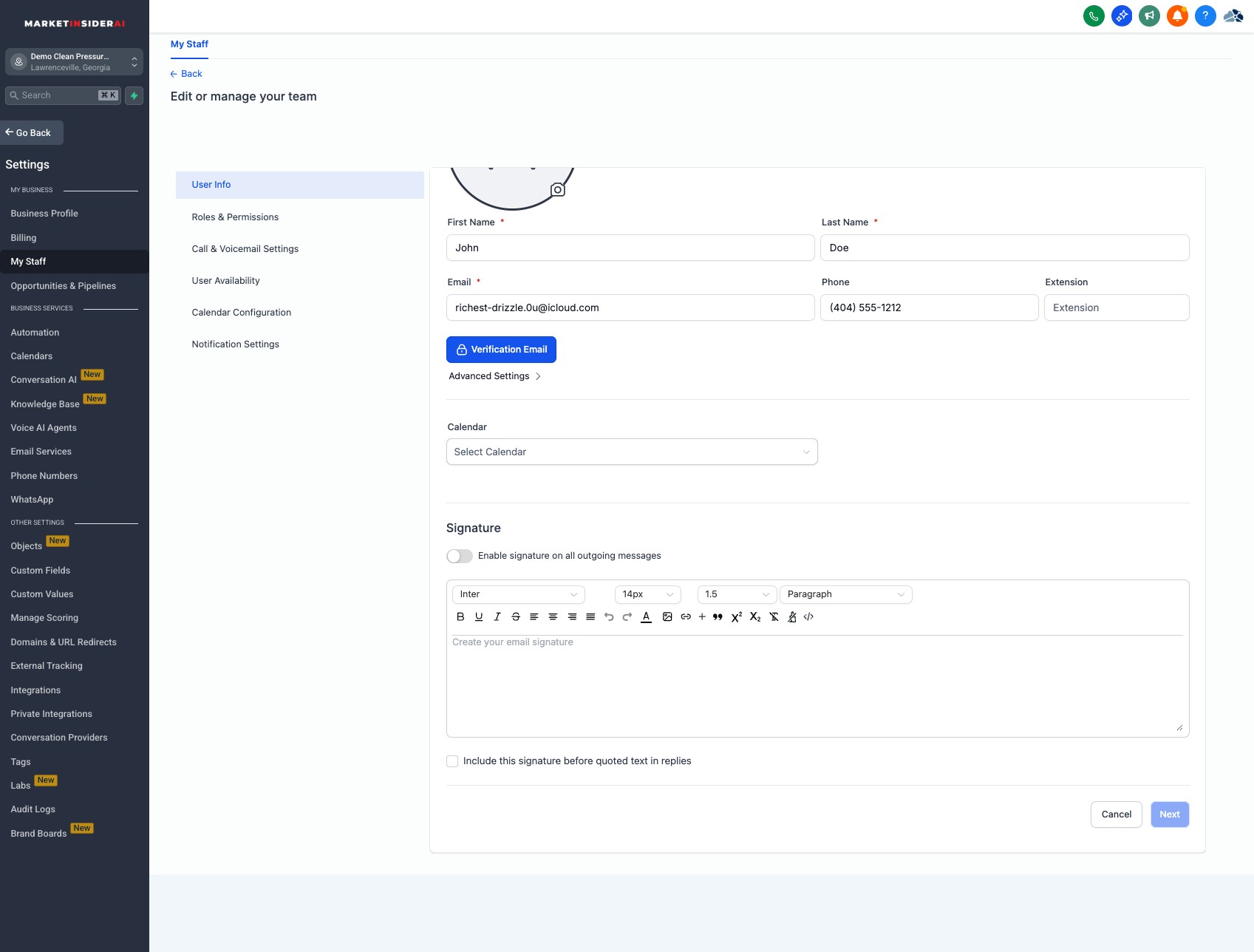 Enable signature on all outgoing messages