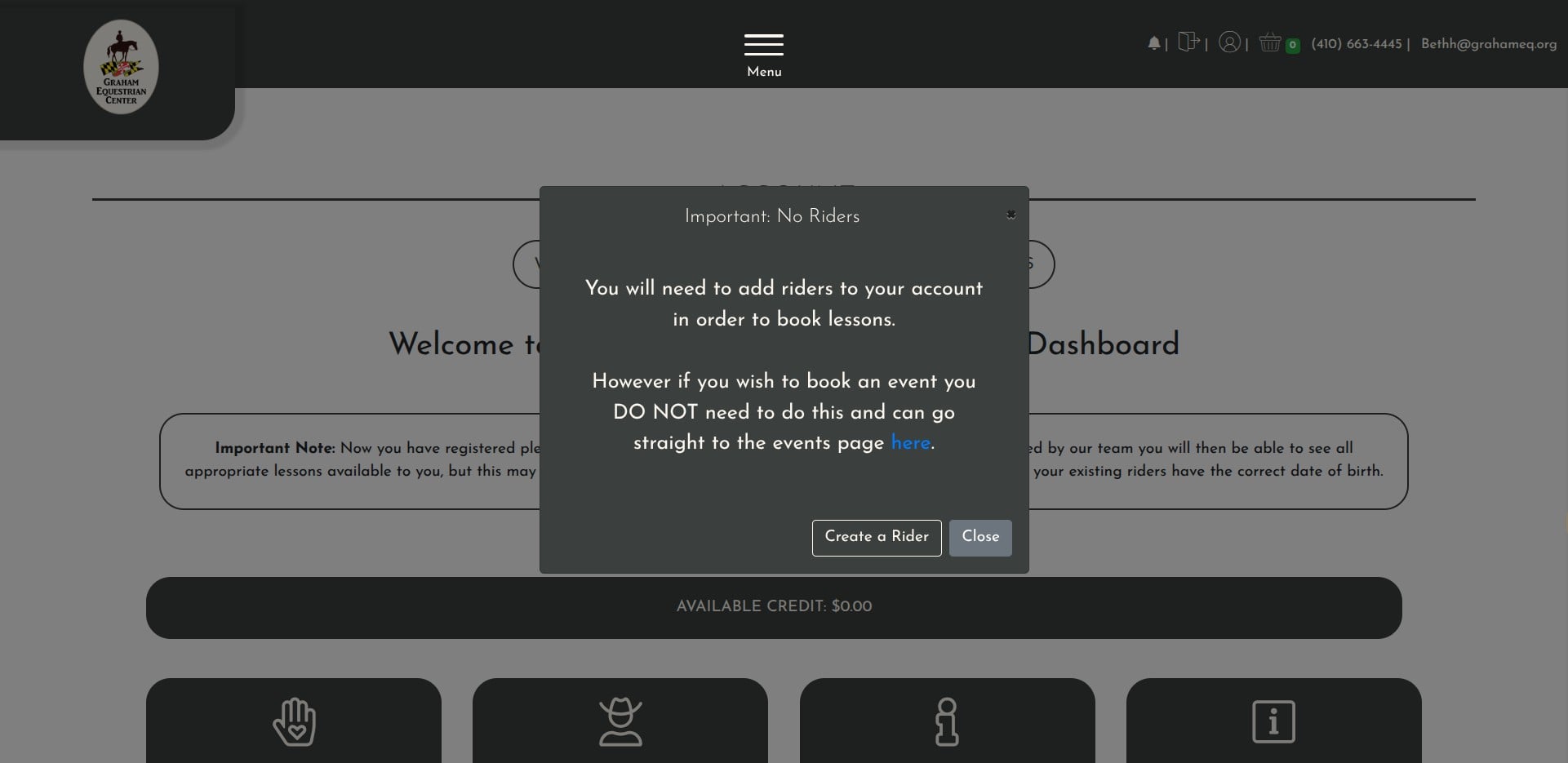 Click on "Create a Rider"