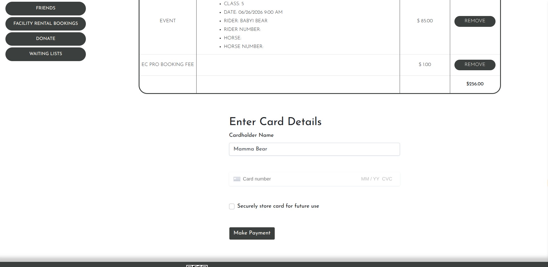 Click on "Enter Card Details"