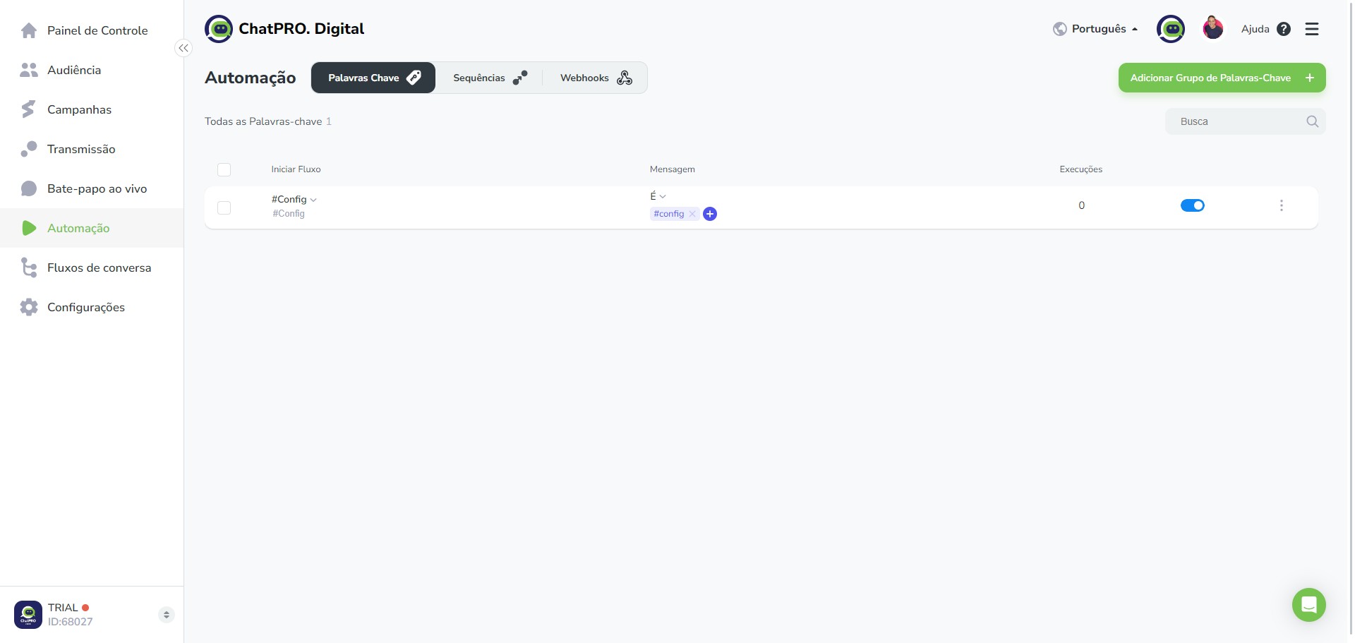 Click on "#Config"