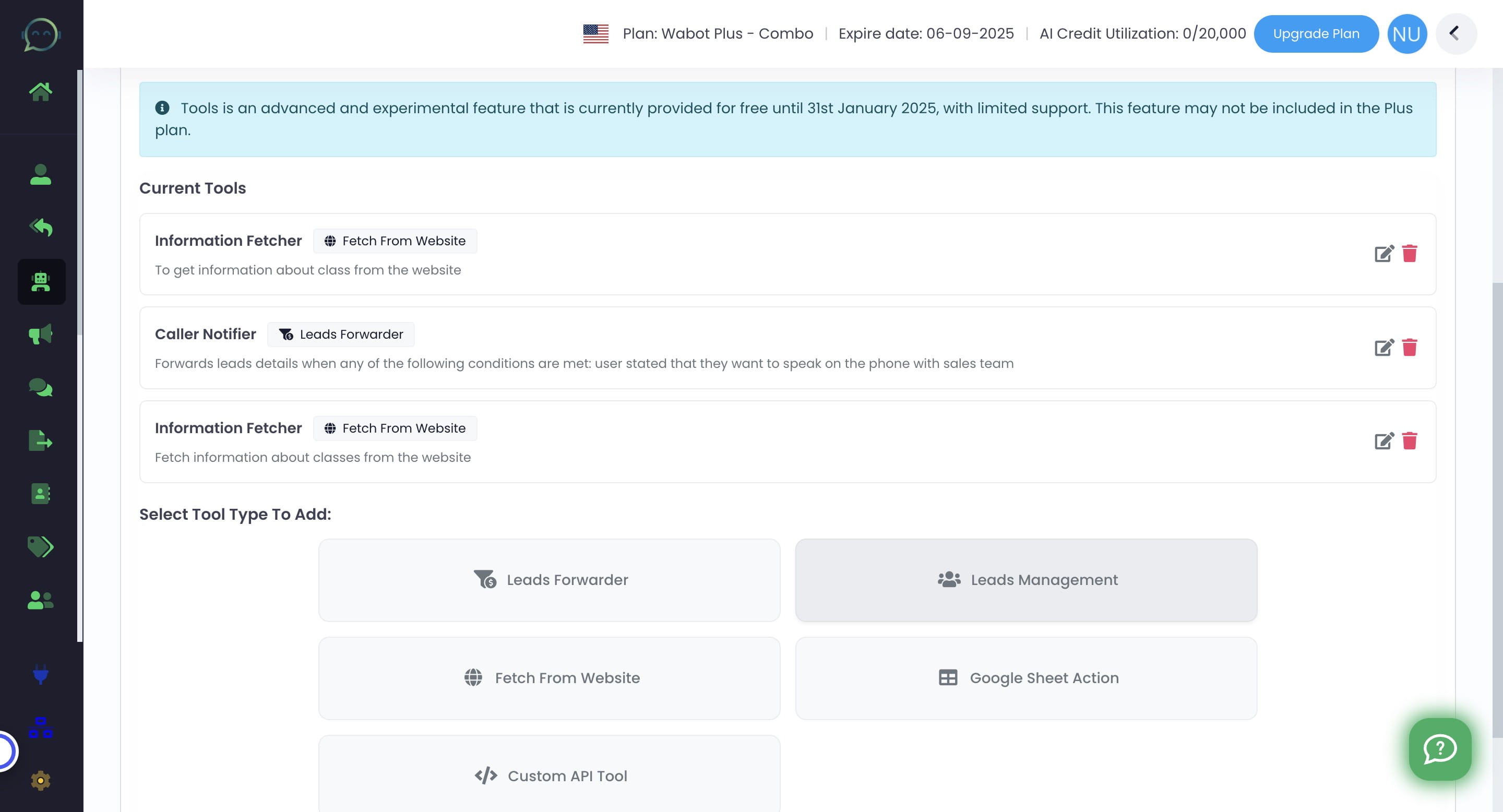Click on "Leads Management"