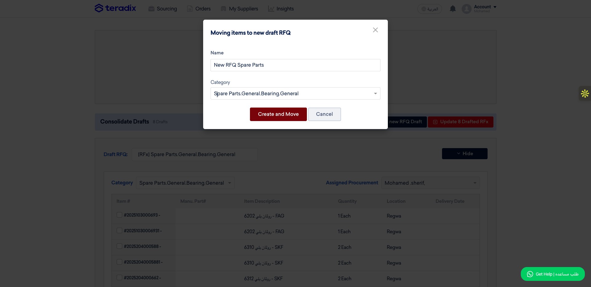 Click on *"Create and Move"*