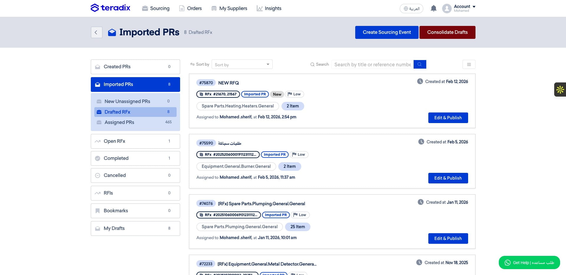 Click on "Consolidate Drafts" button