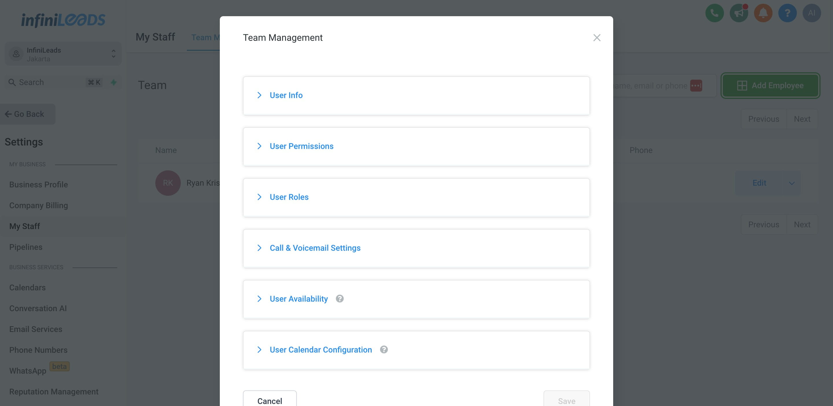 Ketika Popup keluar, lanjut klik "User Info" untuk mengisi data user yang ingin didaftarkan