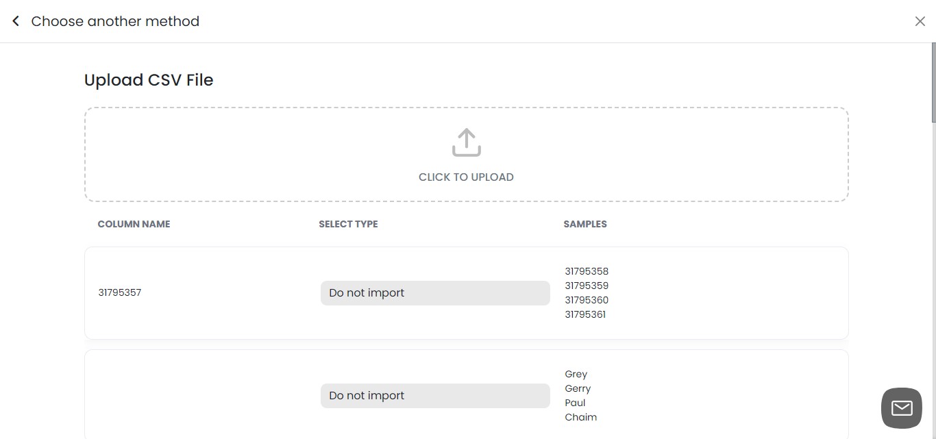 Choose the CSV file from your source drive, such as your local hard drive or cloud storage.