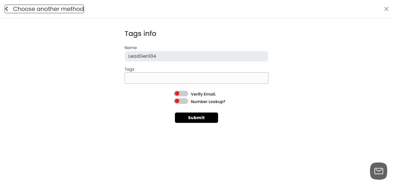 Choose the desired tags from the dropdown menu to filter and import the corresponding leads.