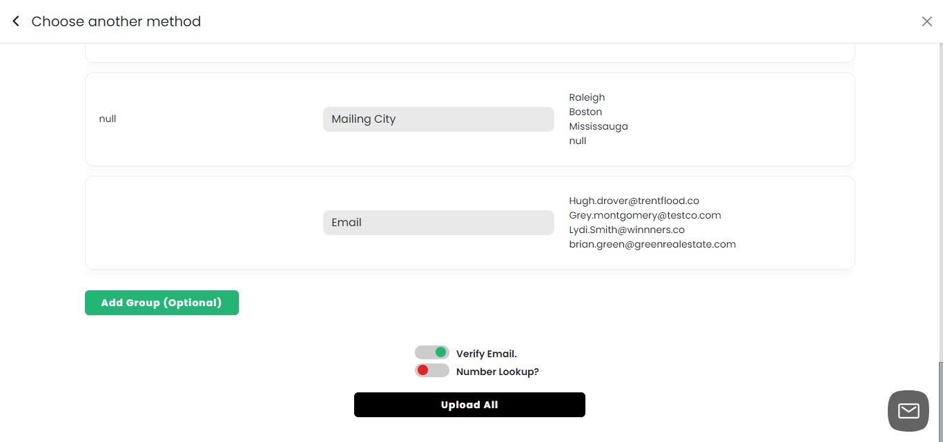 SMS-iT offers the option to verify the imported email addresses for accuracy. To initiate email verification, click on the designated button or link.