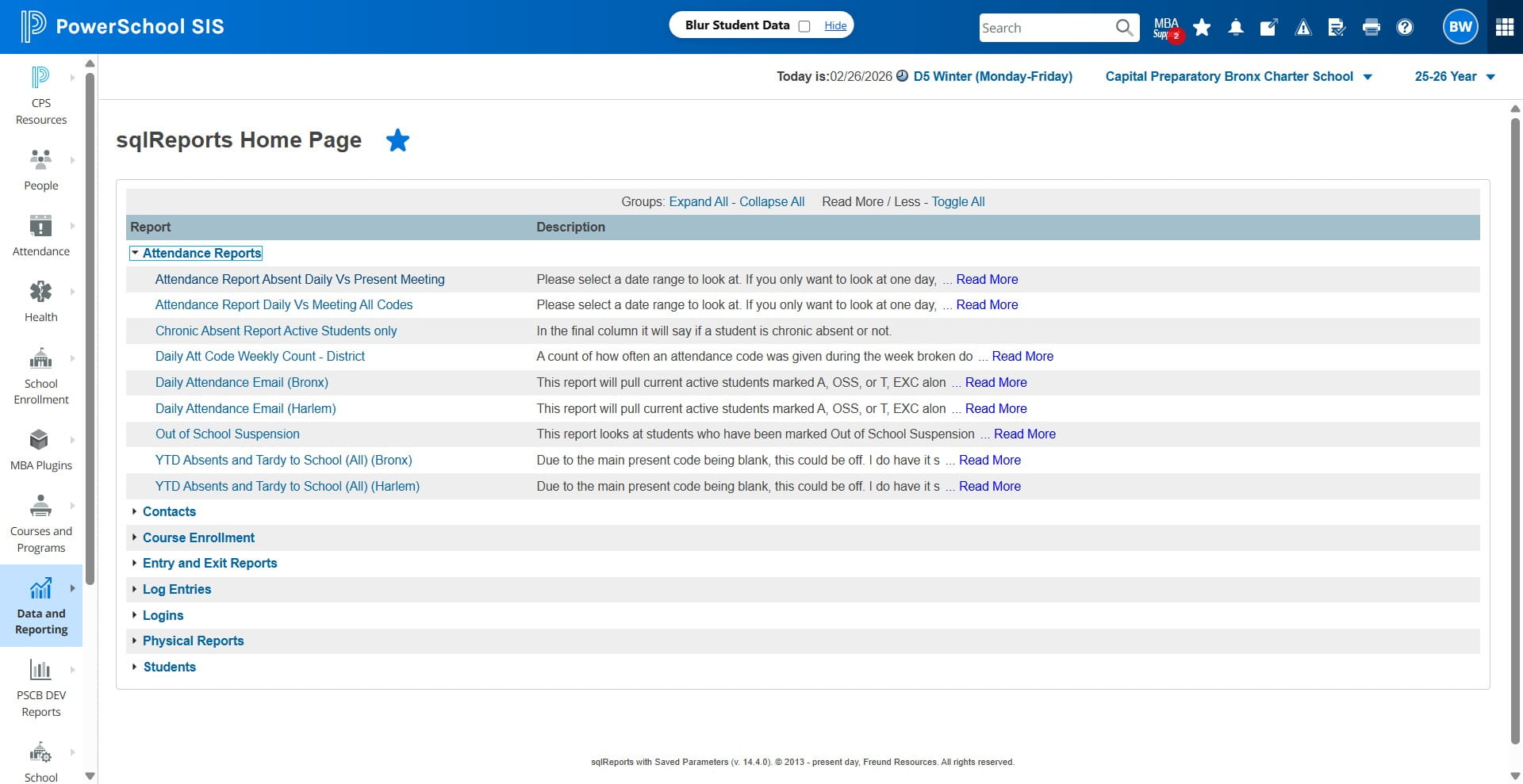 Click on "Attendance Report Absent Daily Vs Present Meeting"