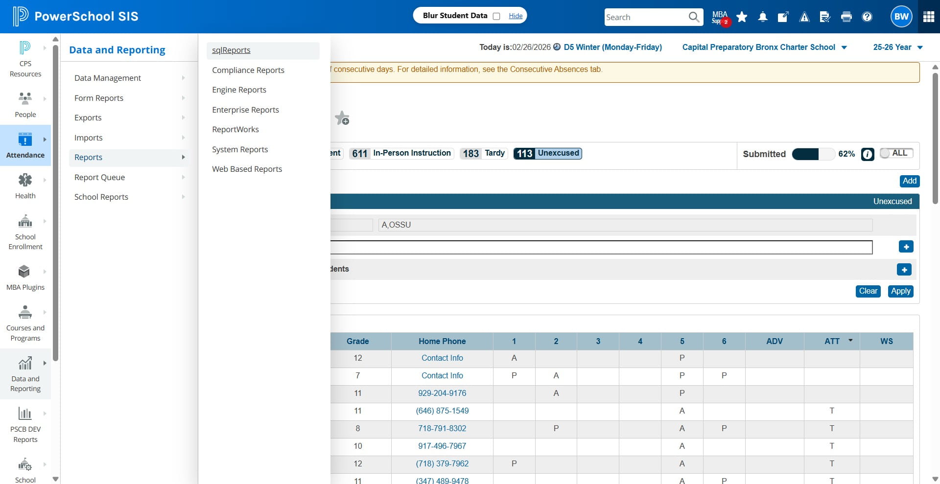 Click on "sqlReports"