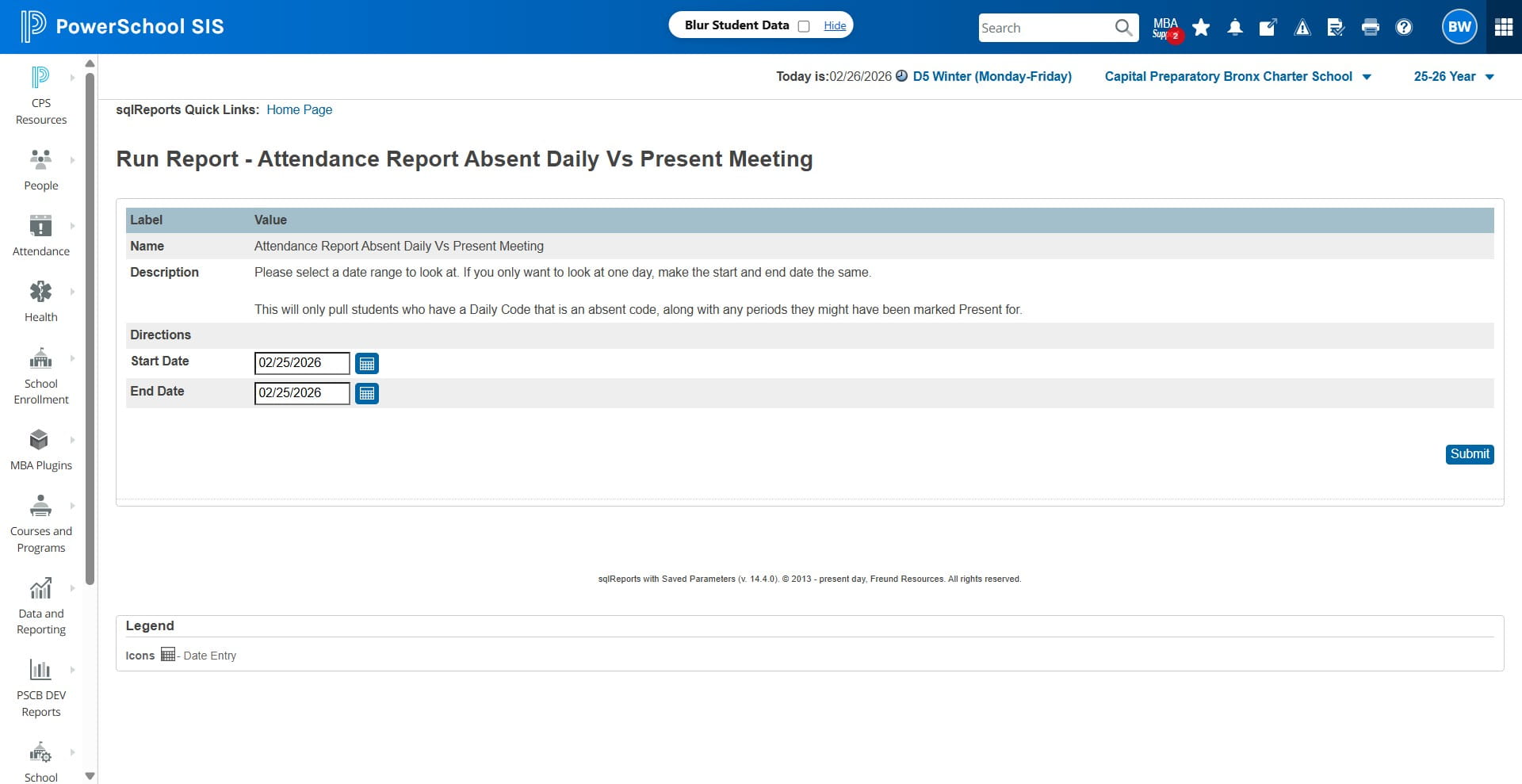 Enter the dates you need to review