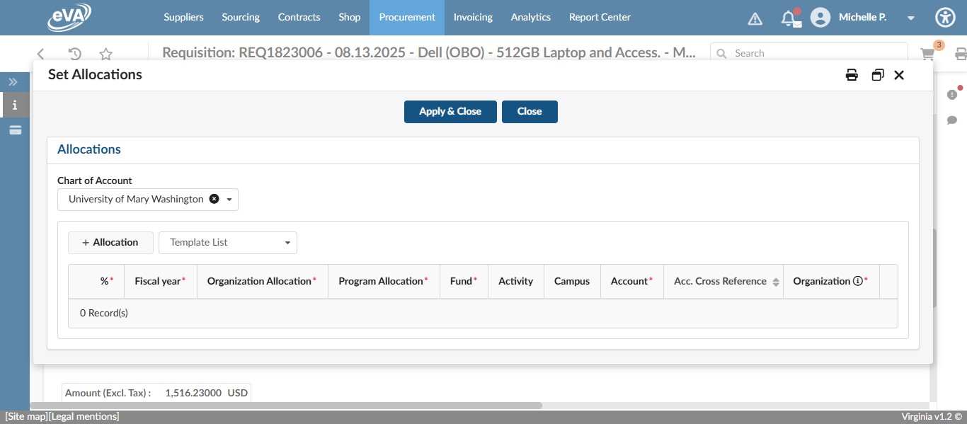 Click on "+ Allocation"