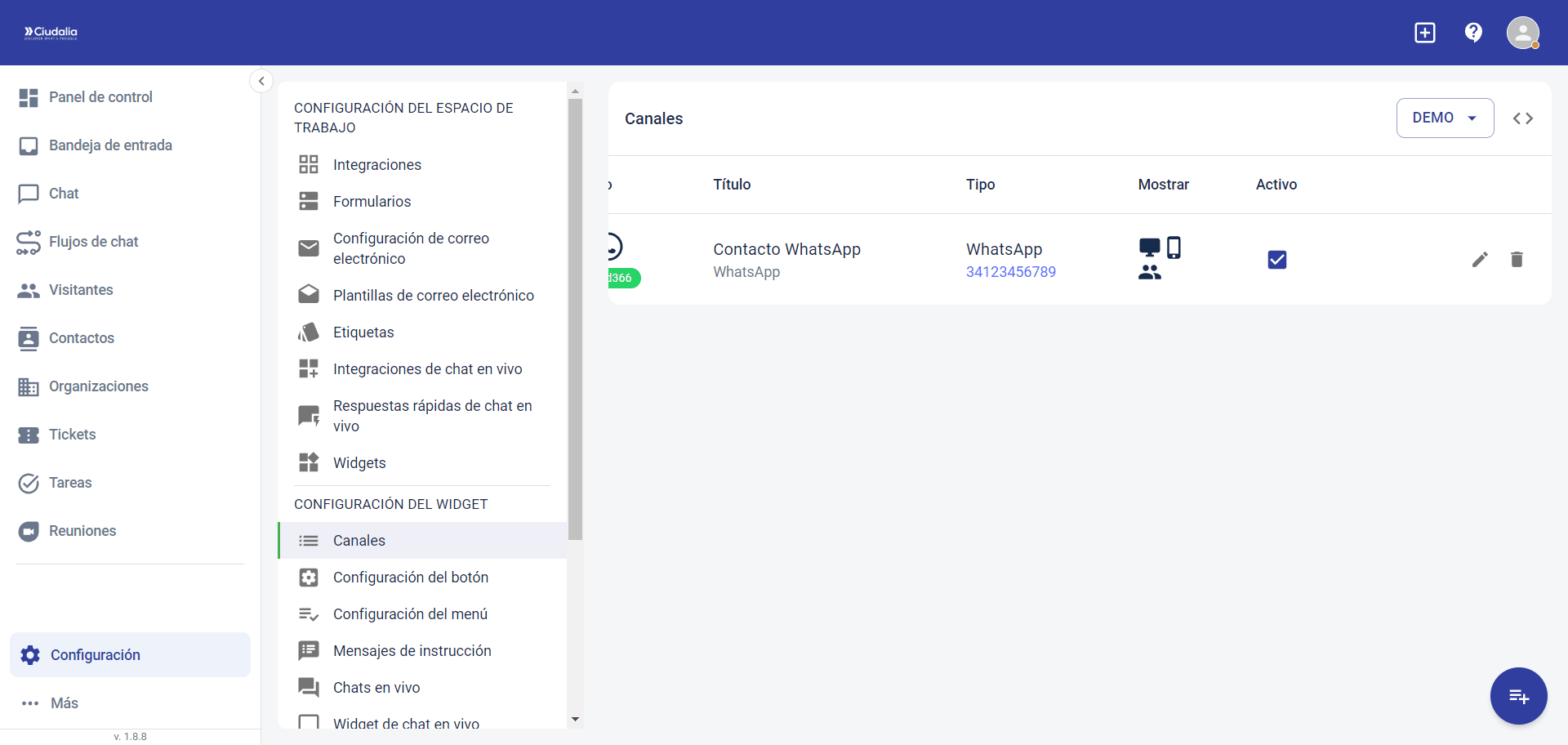 Una vez eliminada, ya se actualizará el **Widget** en tu web.