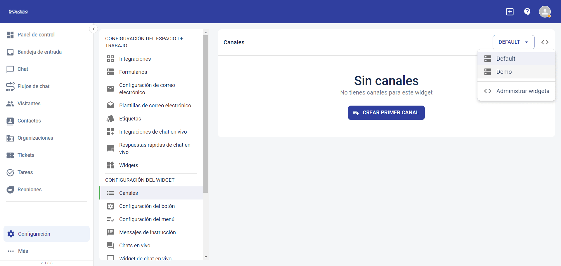 Pulsa en el **Widget** que necesitas modificar
