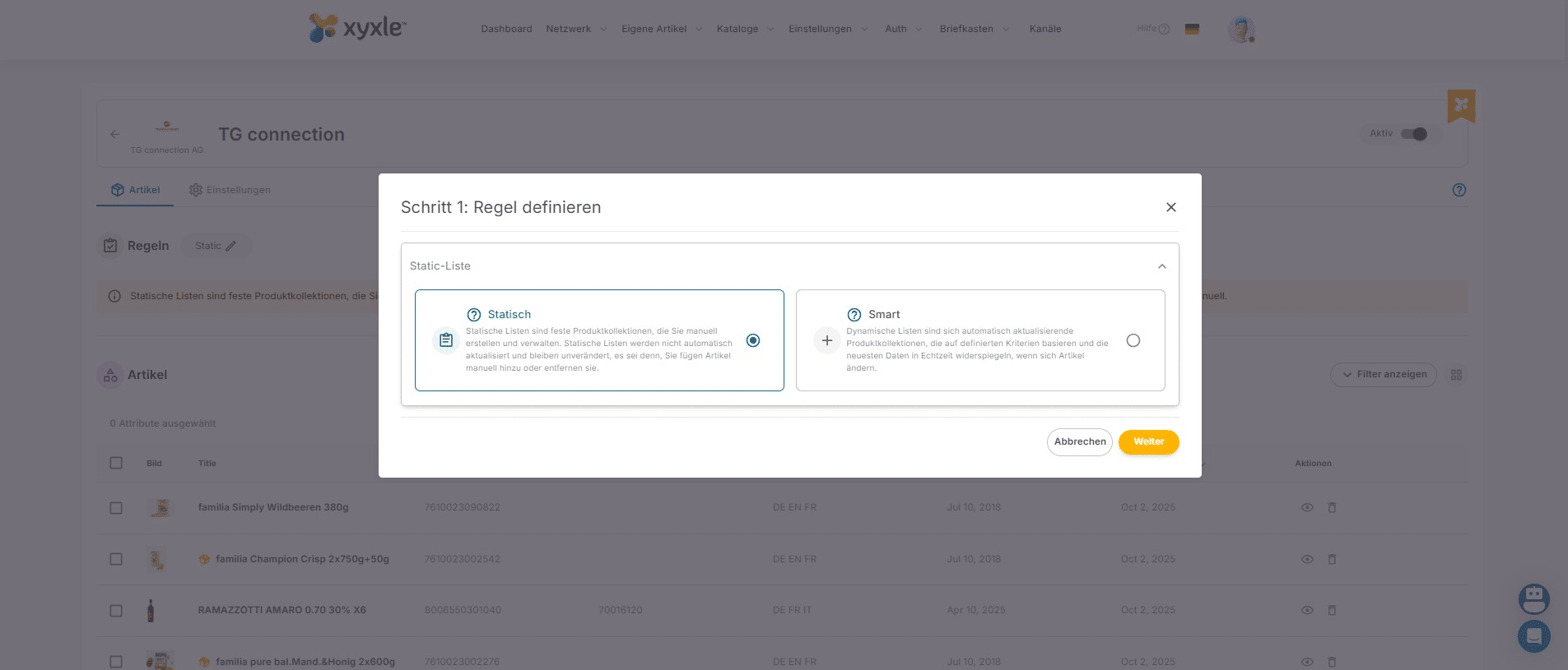 Here you have 2 options, either Static or Smart. Please read the information below each one.