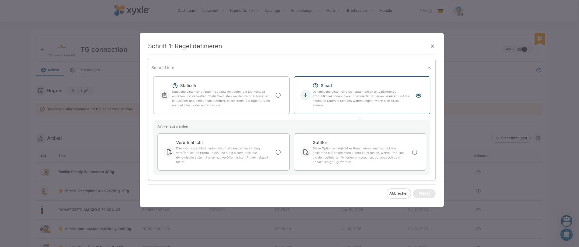 For this example we are publishing Smart lists and published articles, which means you will publish ALL articles from your "Article list" in your account. And in the future if you add articles and publish them they will be published to this receiver.