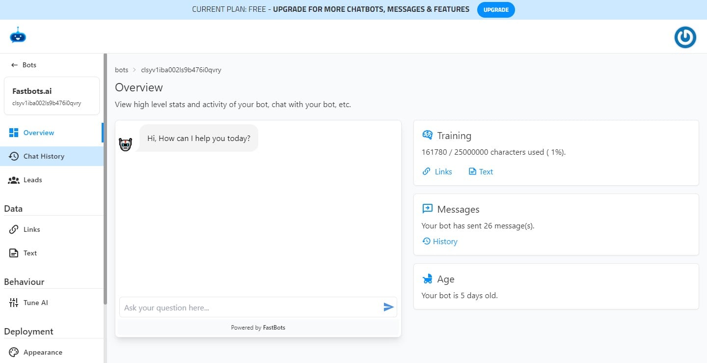 Click on "Chat History" to open the chat history page.