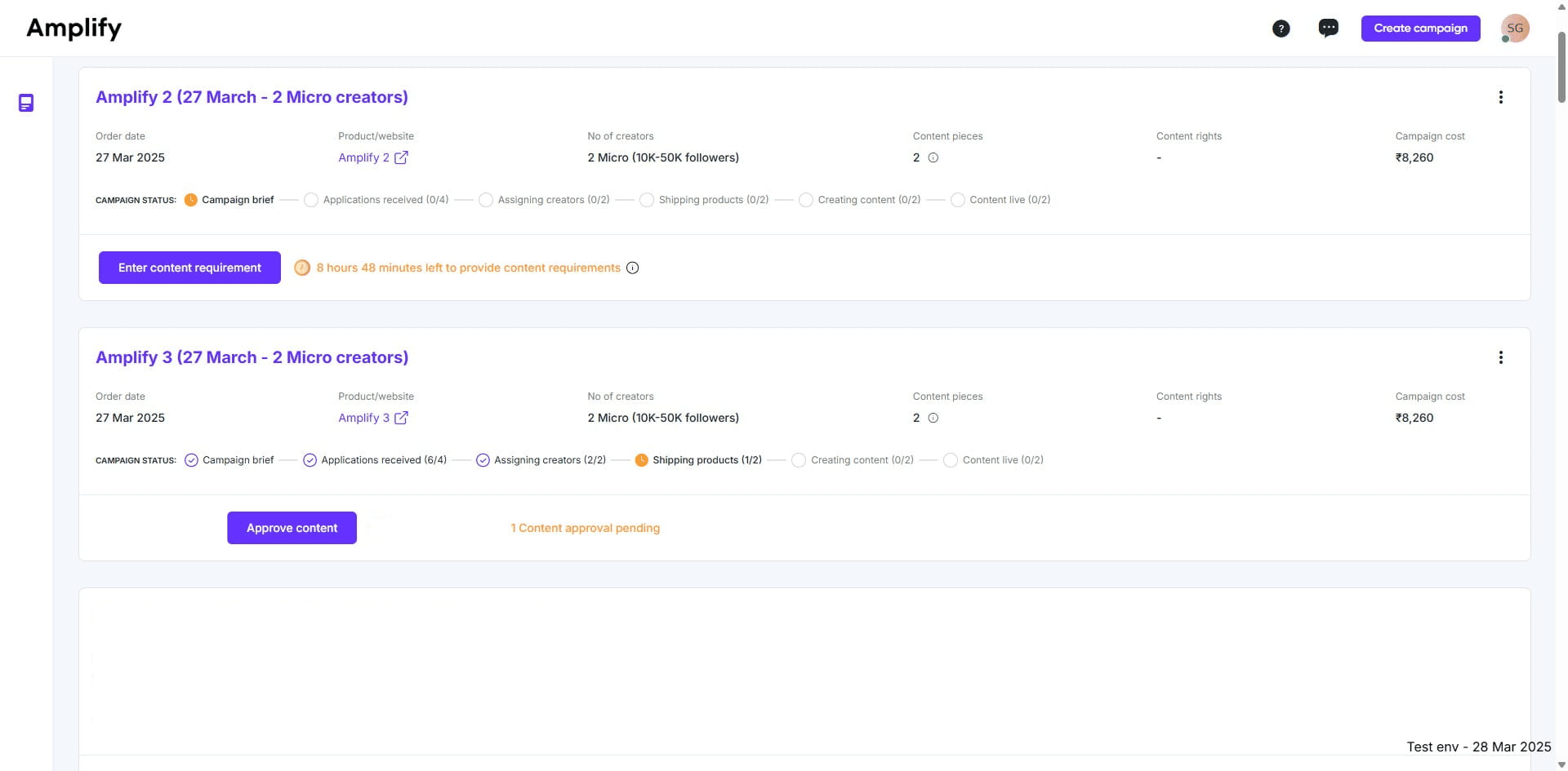 Go to campaign manager and click on "Approve content."