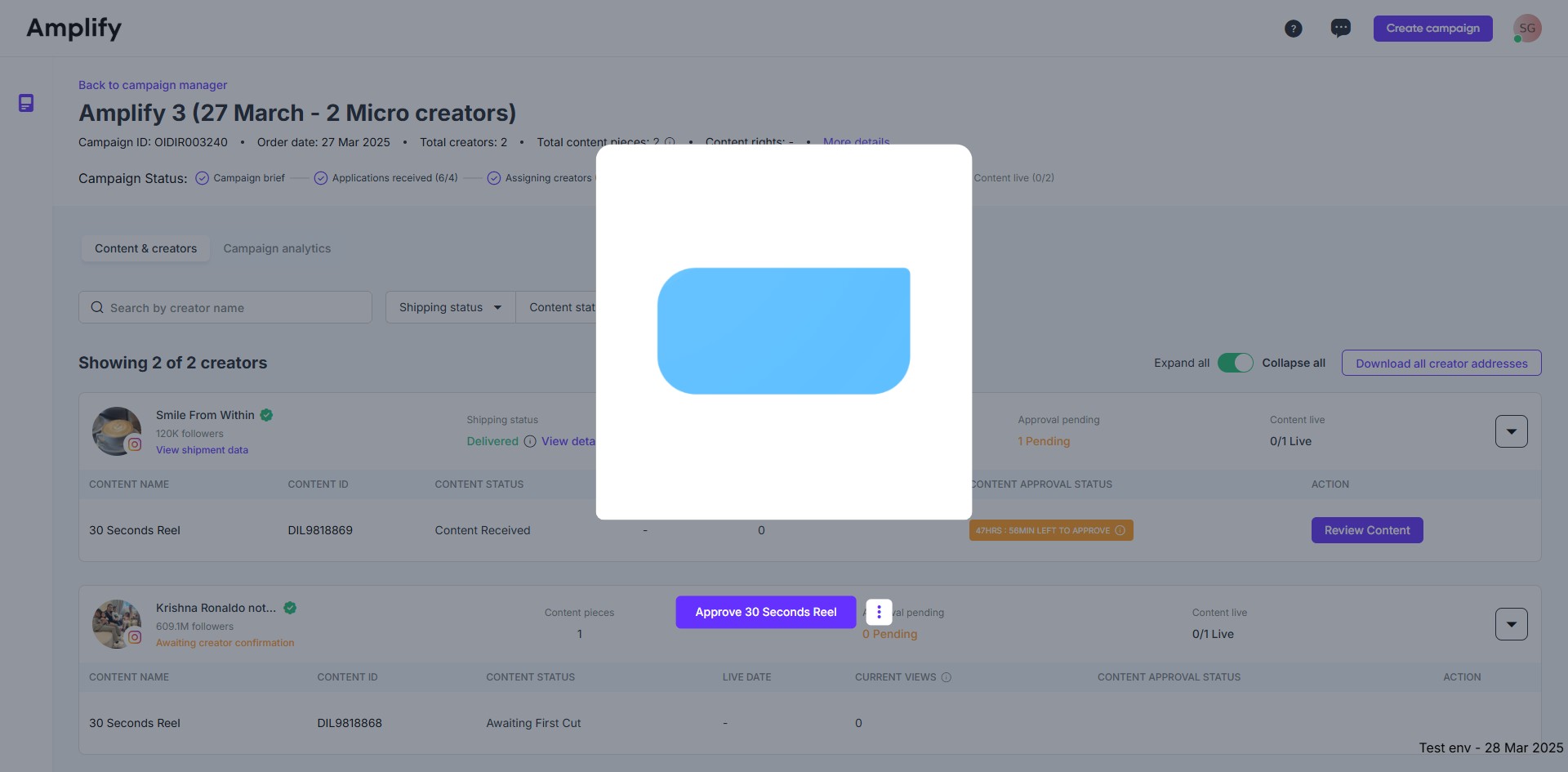 You can view the creator's uploaded content on this page.
