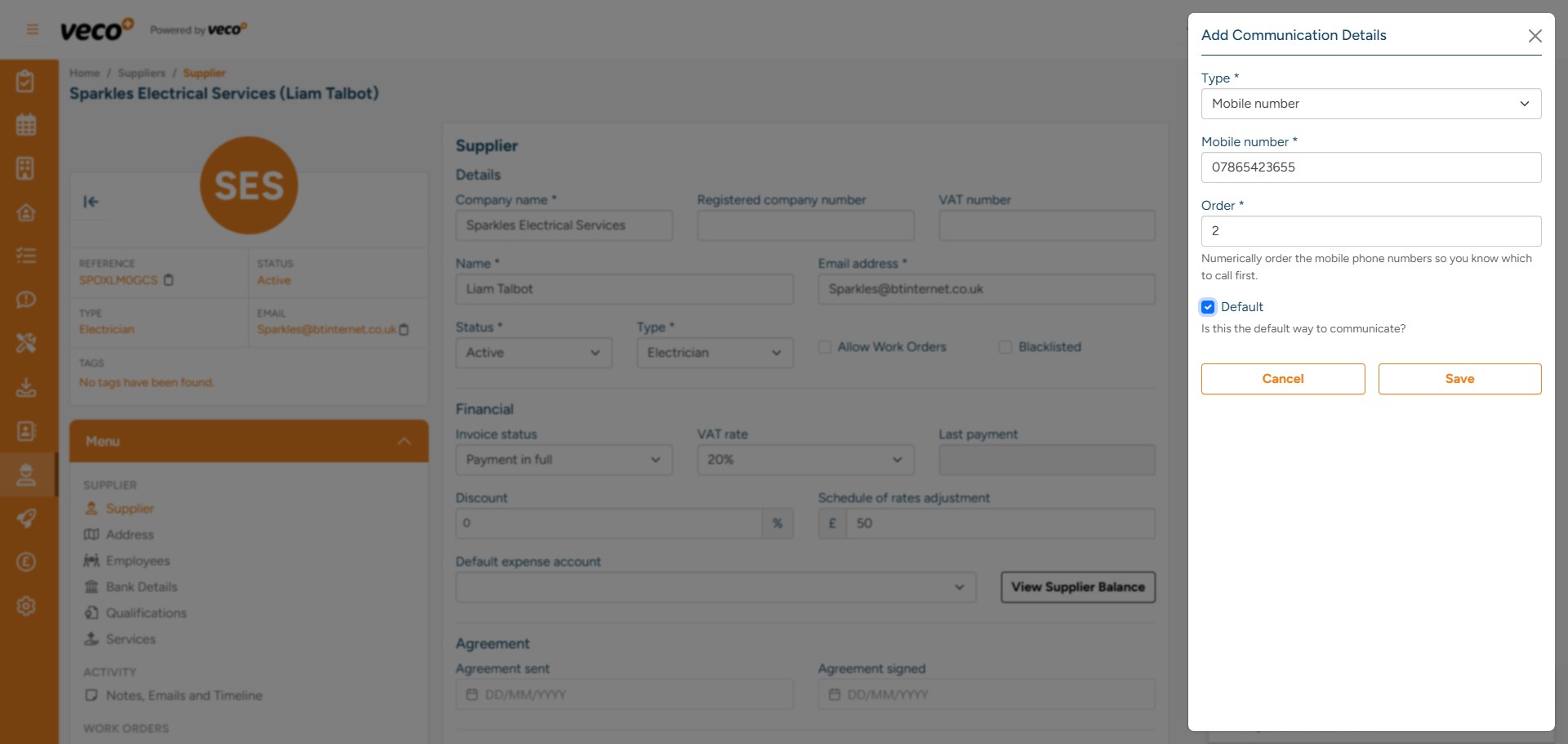 Each communication can be assigned an order number corresponding with its level of importance