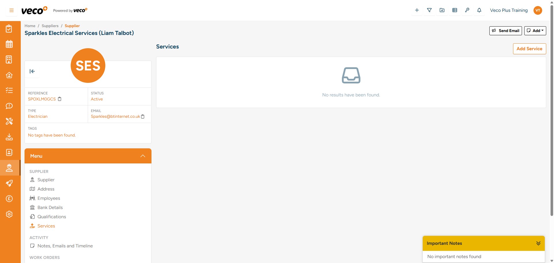 To add a new Service, click on ‘Add Service’ in the upper right corner and complete the details 