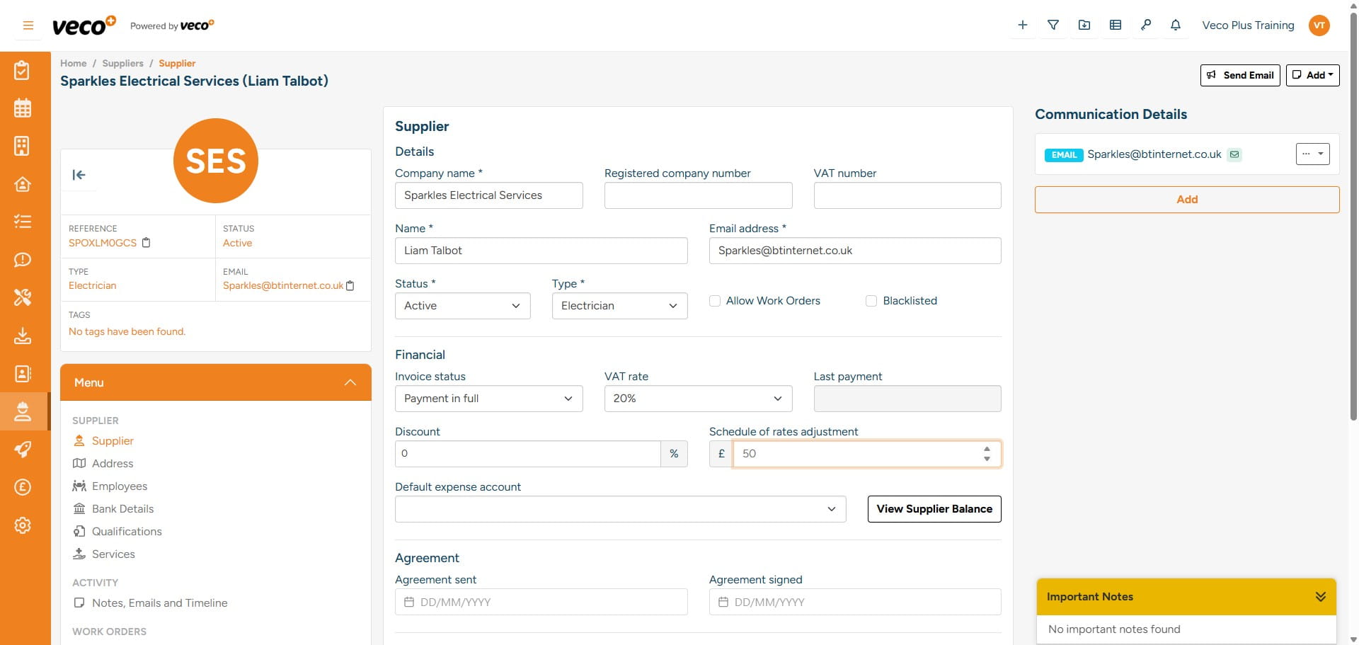 Schedule of rates adjustment – This will apply a discount based on a fixed amount added to any value invoiced for the supplier 