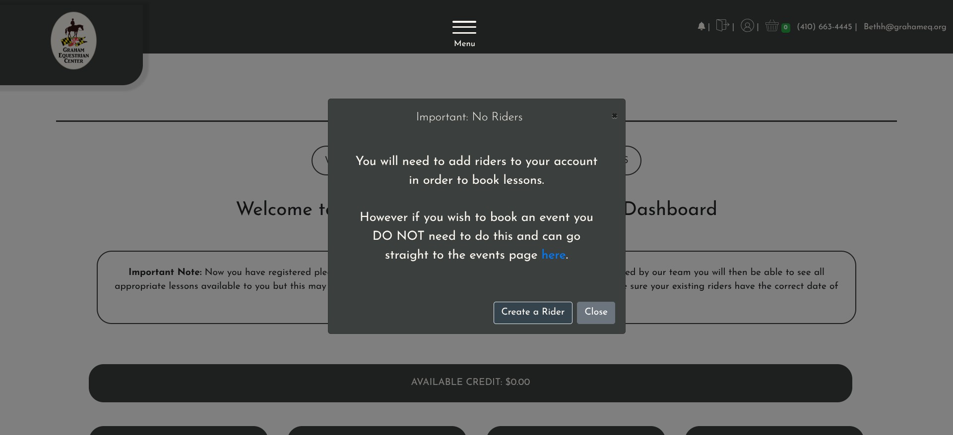 Click on "Create a Rider"