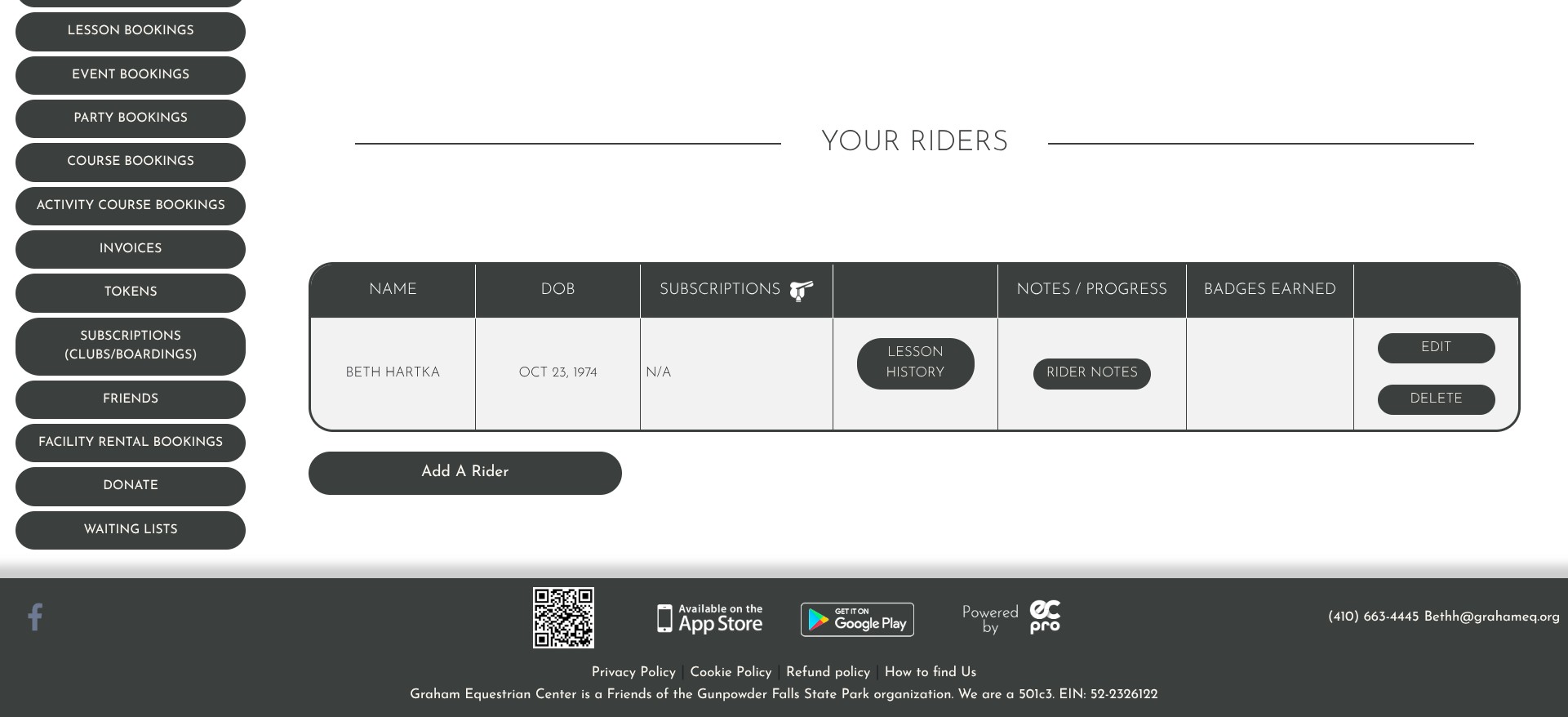 If you you need to add additional riders, click on 'add a rider' and keep going until everyone you need to add is done