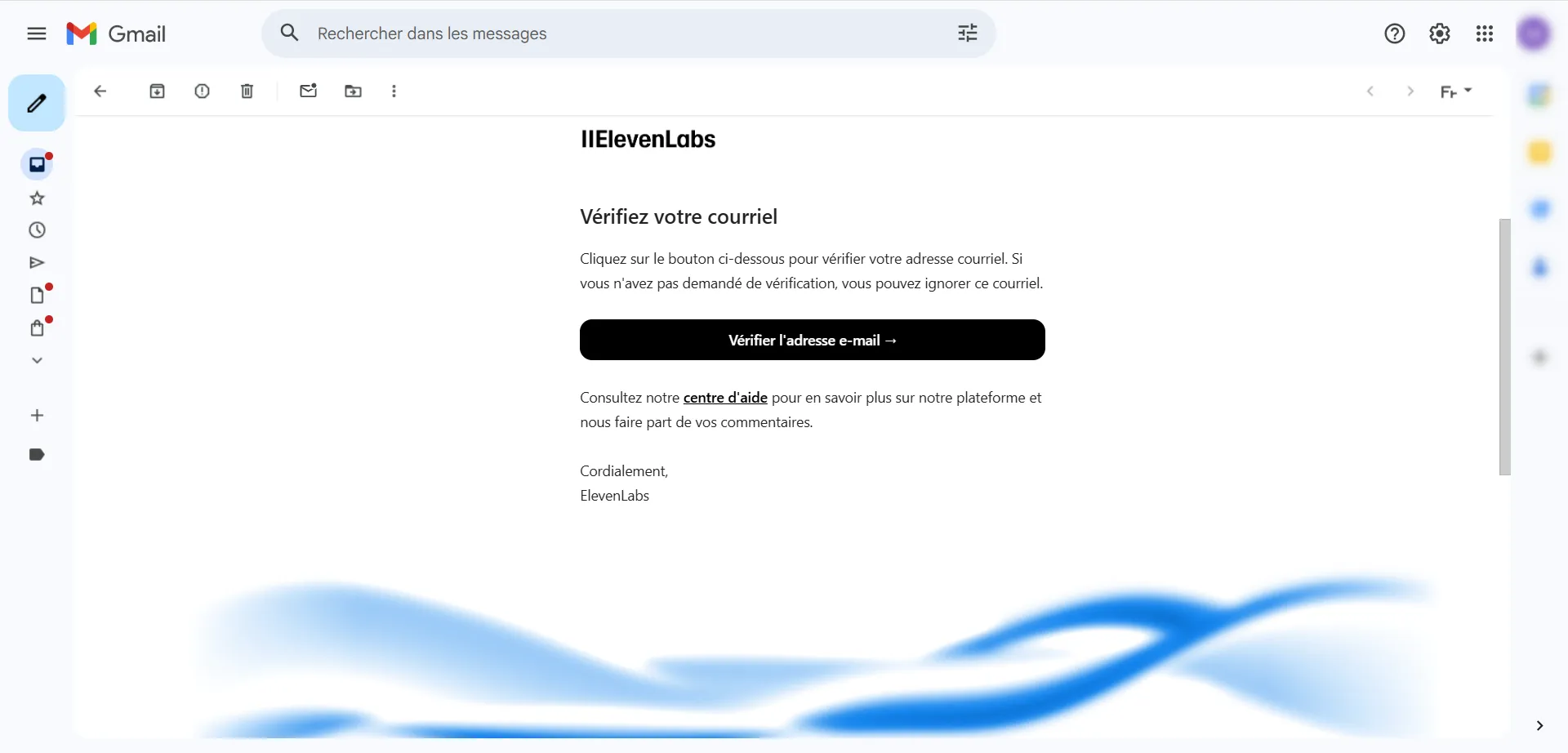 Cliquez sur vérifier l'adresse mail.