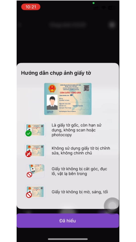 Bảng hướng dẫn hiện ra - Chọn "Đã hiểu"