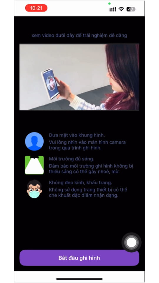 Chọn "Bắt đầu ghi hình" và làm theo hướng dẫn của hệ thống