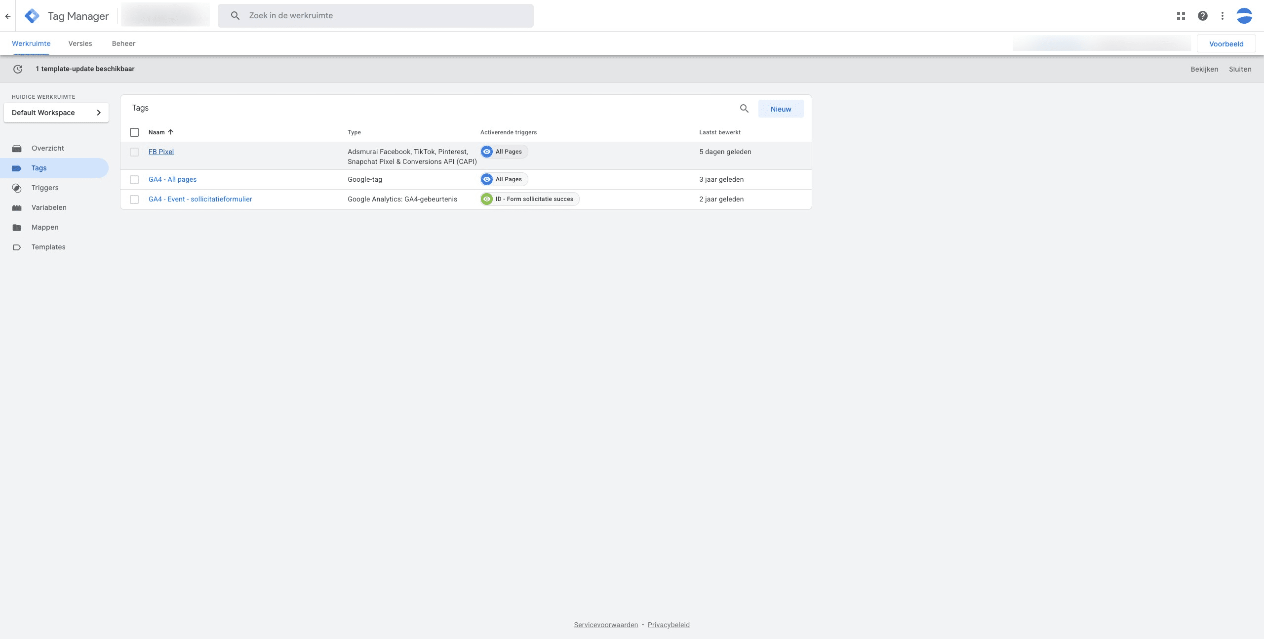 Choose the appropriate trigger for the tags you wish to activate.