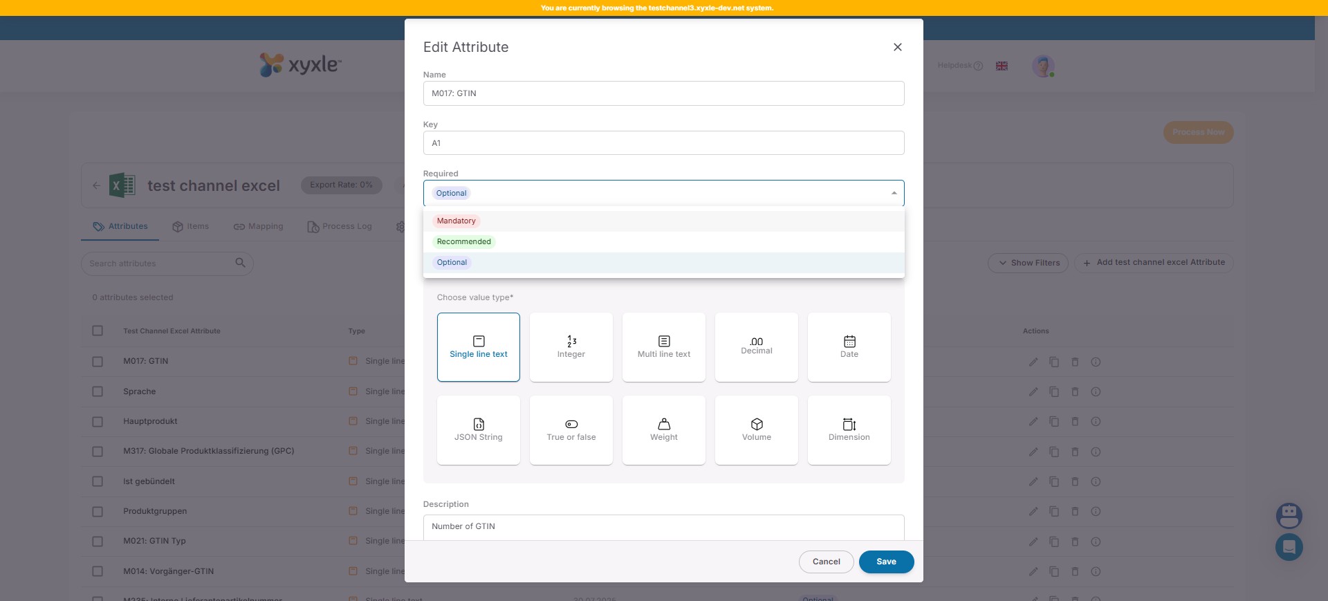 Click on "Mandatory"