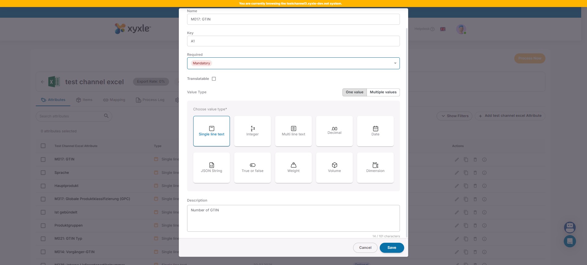 Click on "Number of GTIN"