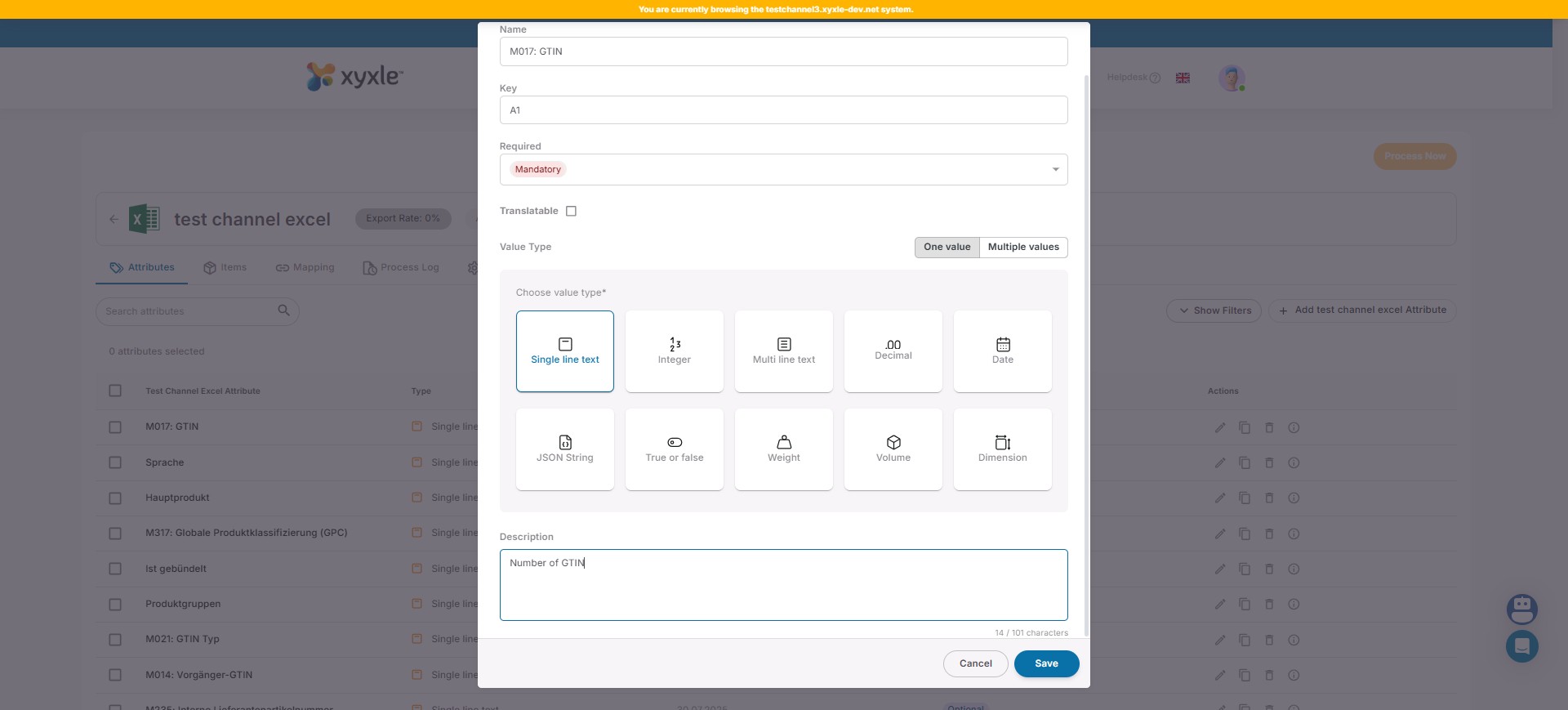 Click on "Number of GTIN"