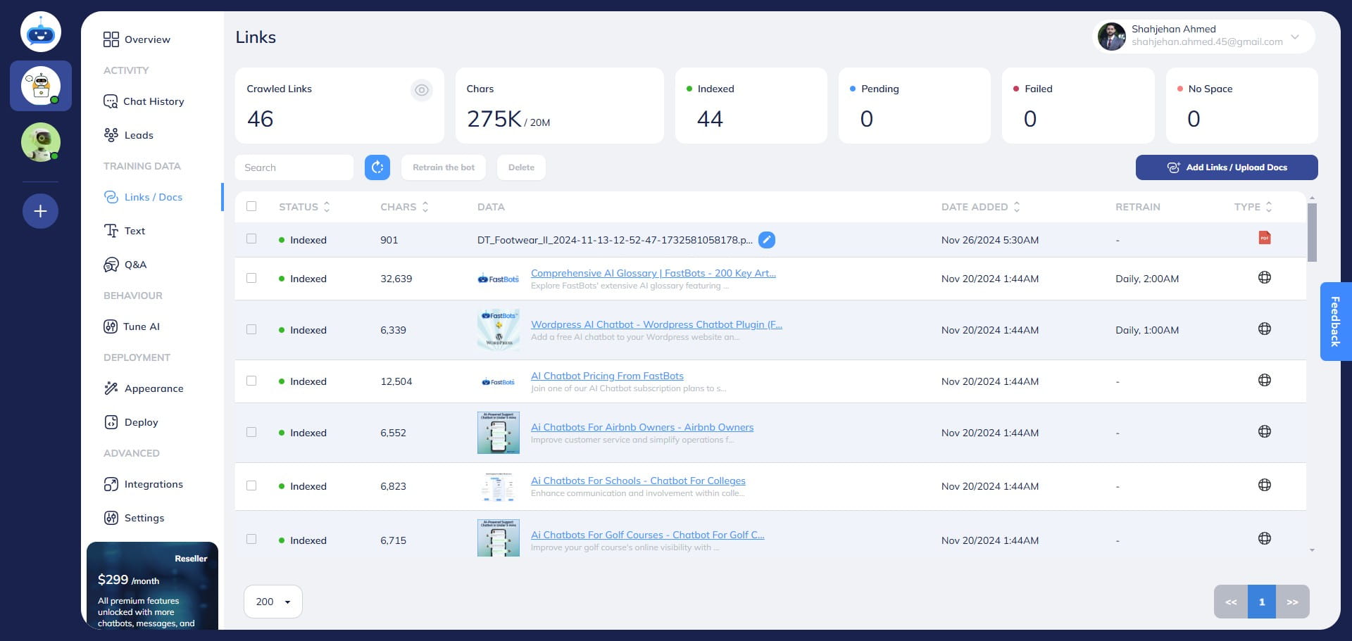 Click on the "Add Links/Upload Docs" button.