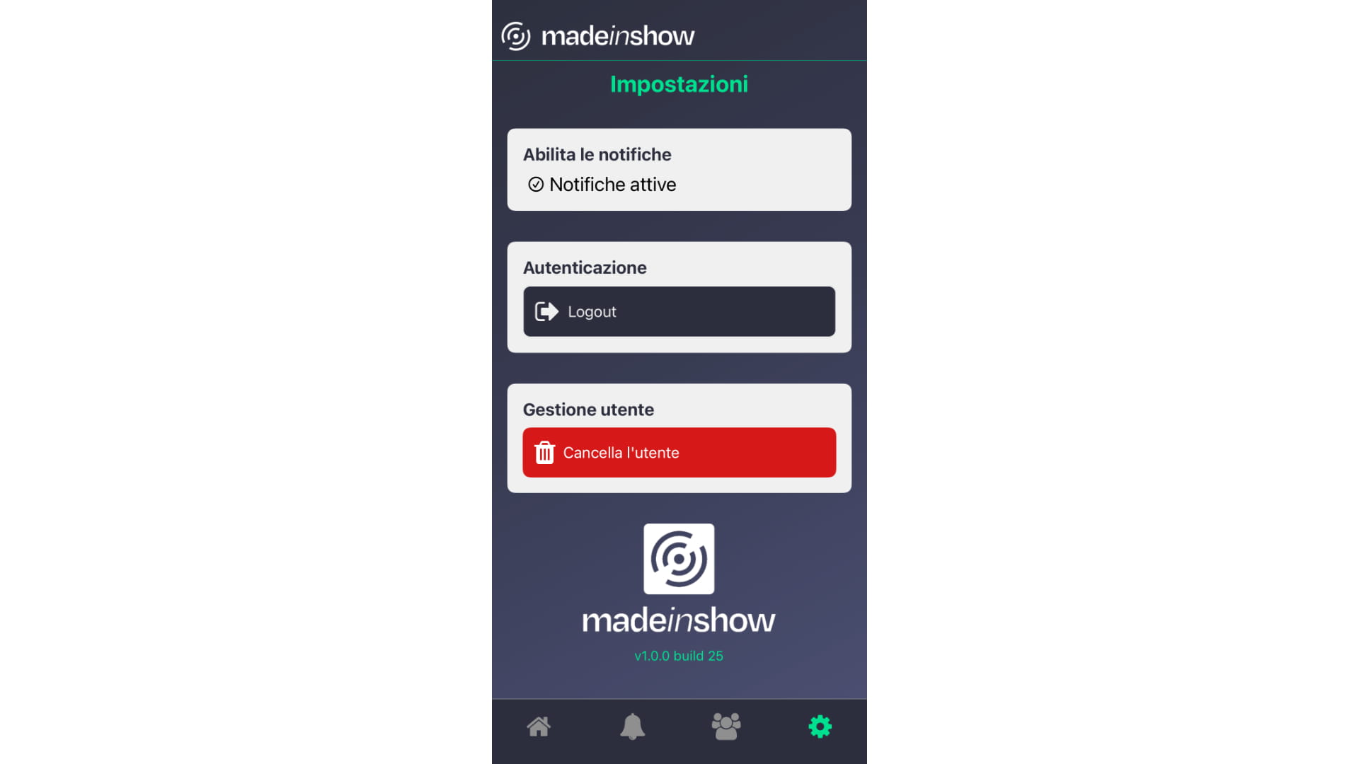 Una volta abilitate le notifiche, come si vede nell'immagine, sarà possibile ricevere le richieste di disponibilità alle composizione scquadre tramite notifiche push