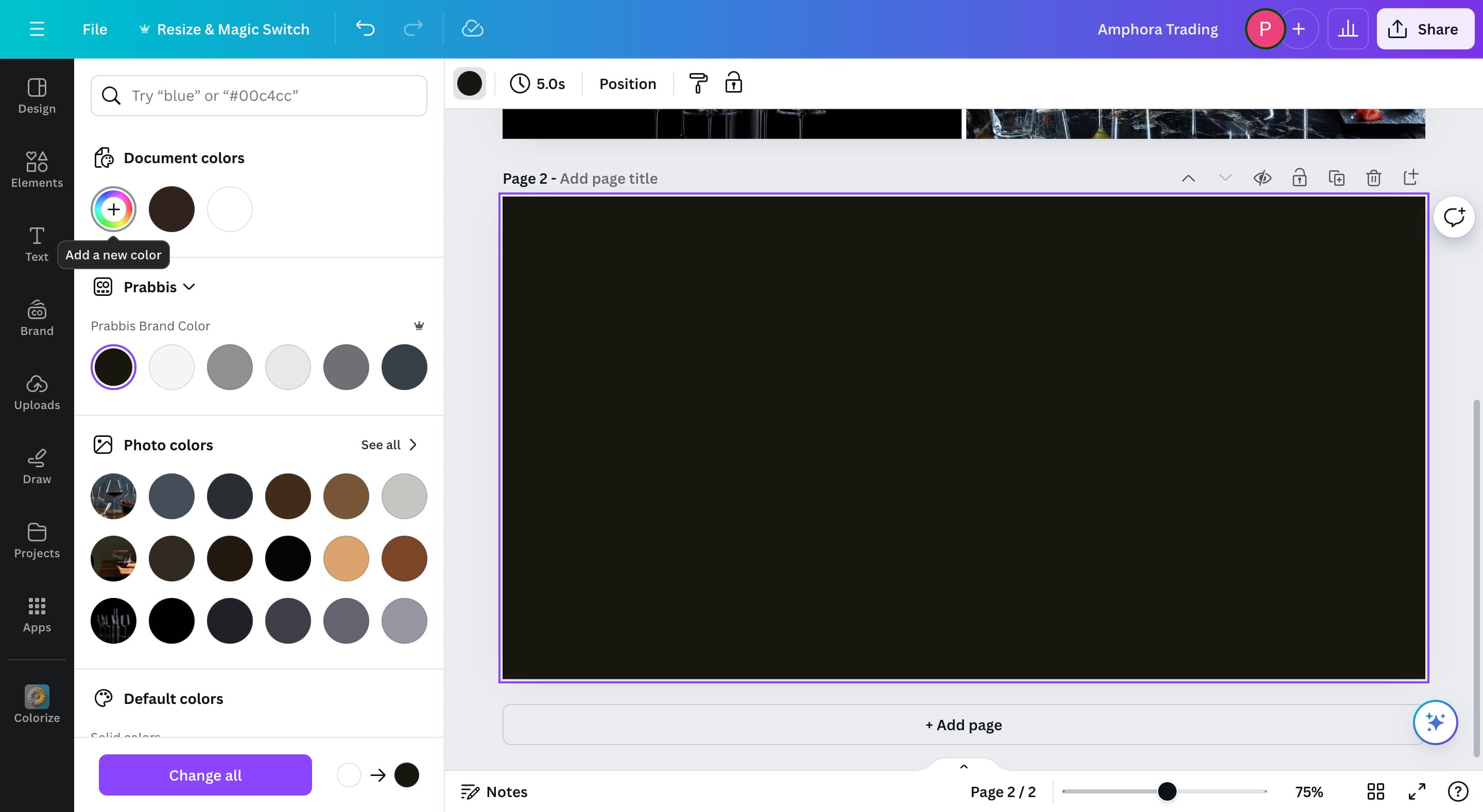 Click on the Add A New Color button to get the hex code