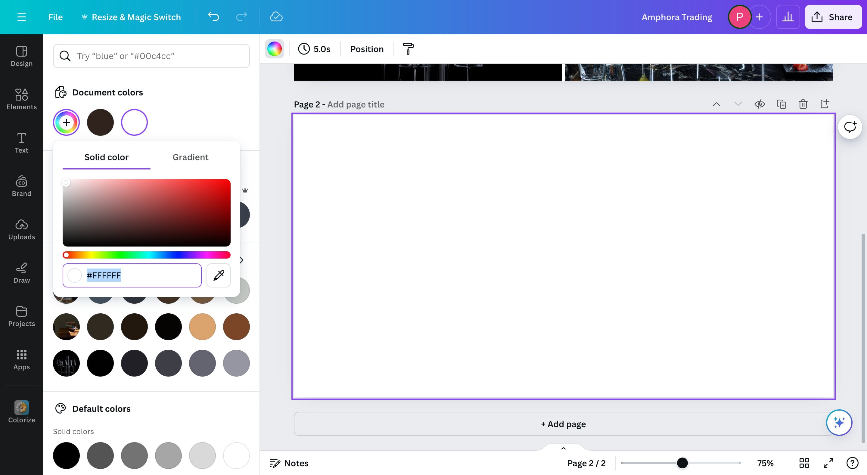 Select the color you want and you should see the hex code in the box highlighted below.