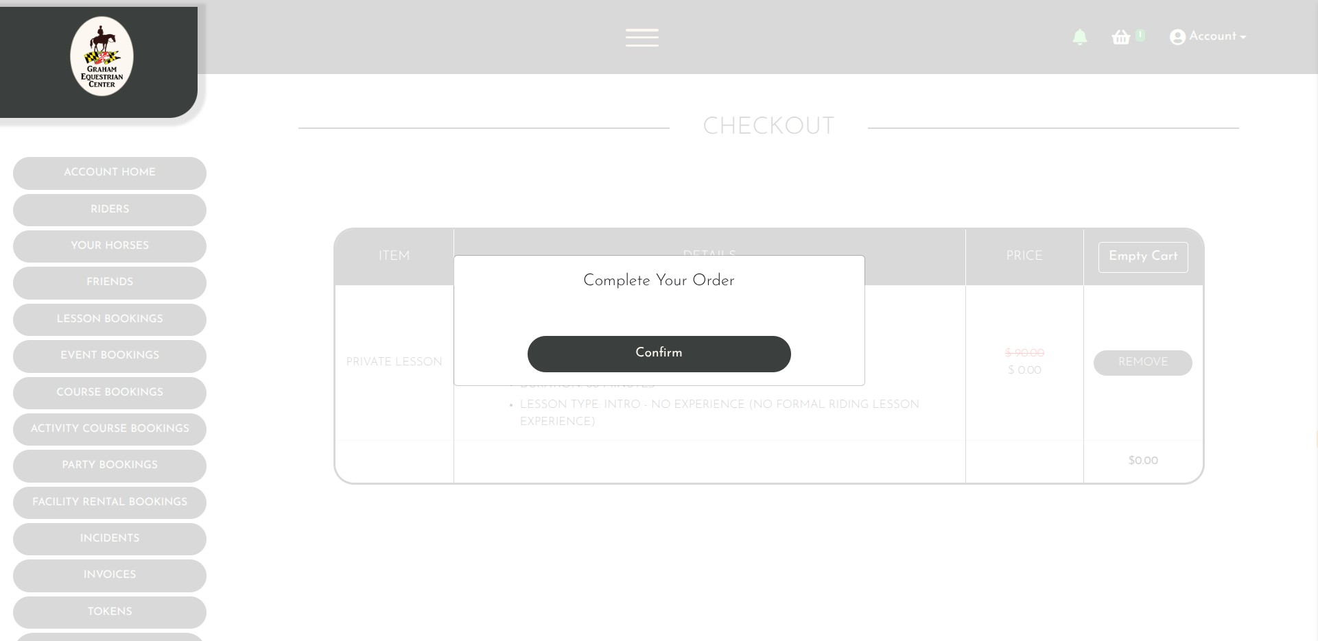 Click on "Confirm"