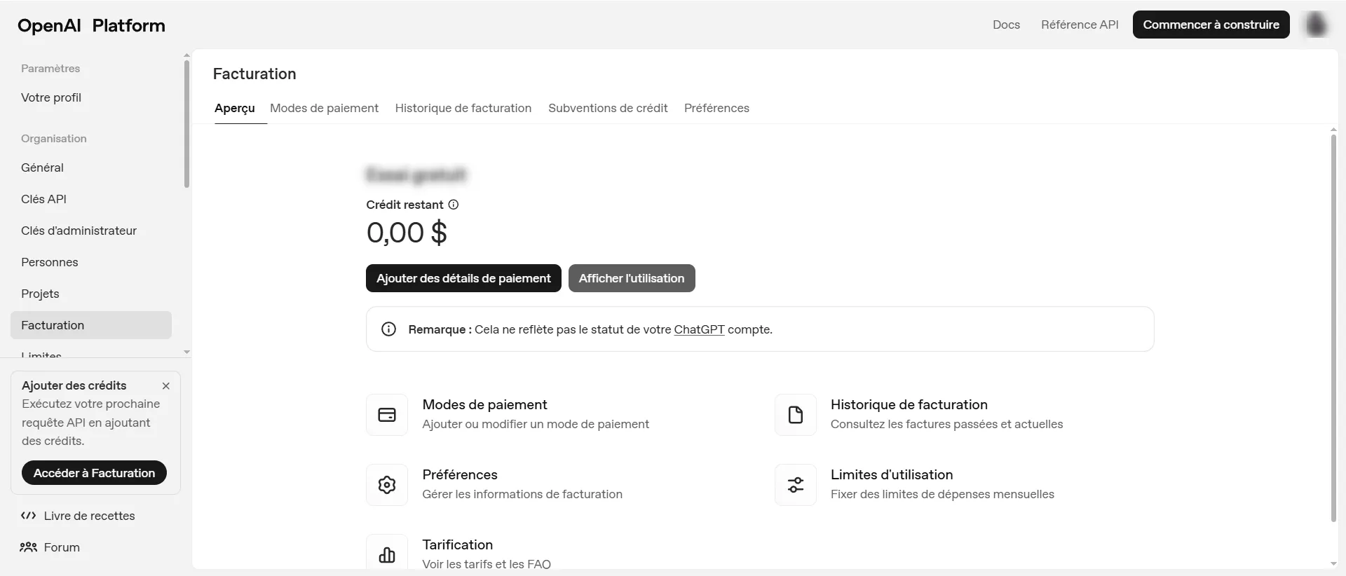 Ajouter les informations de facturation.