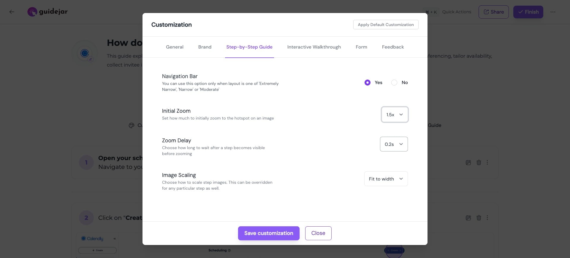 You can also set a zoom delay—choose how long to wait for the zoom to be applied after a step comes into view.
