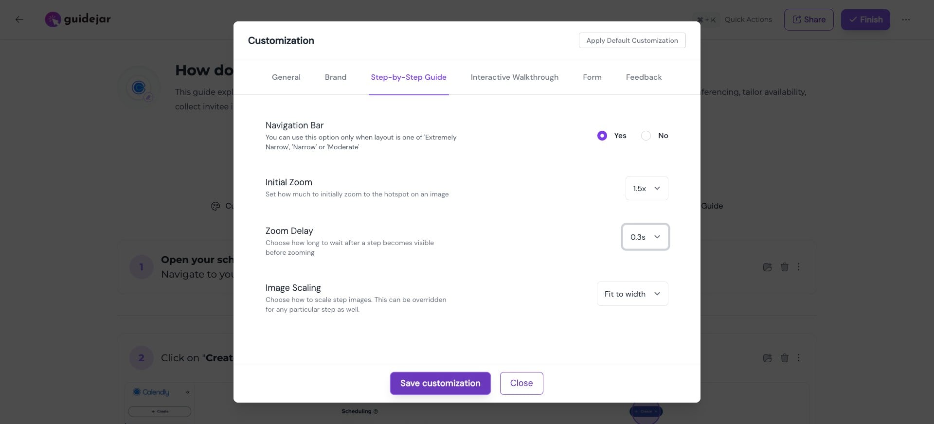 Once you're done, click on "**Save customization**"