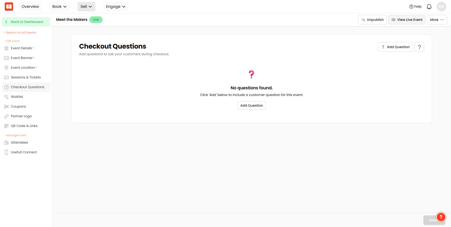 Click on "View Live Event" to see you published event. 