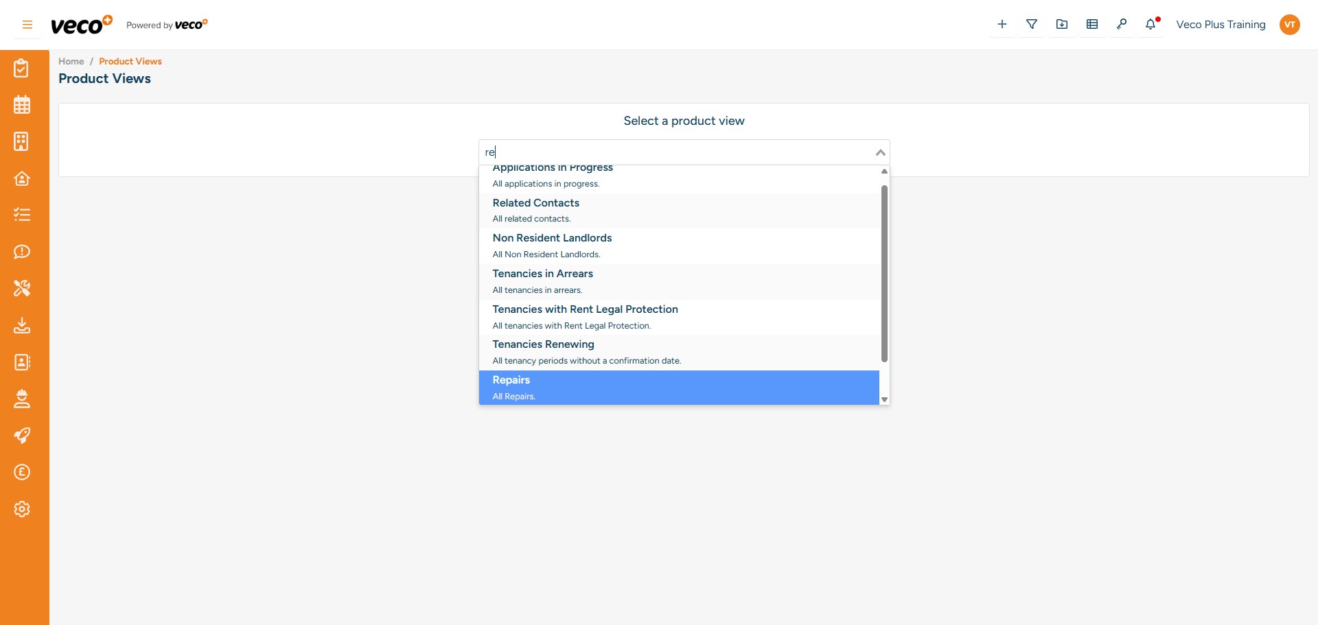 Seach and select 'Repairs'