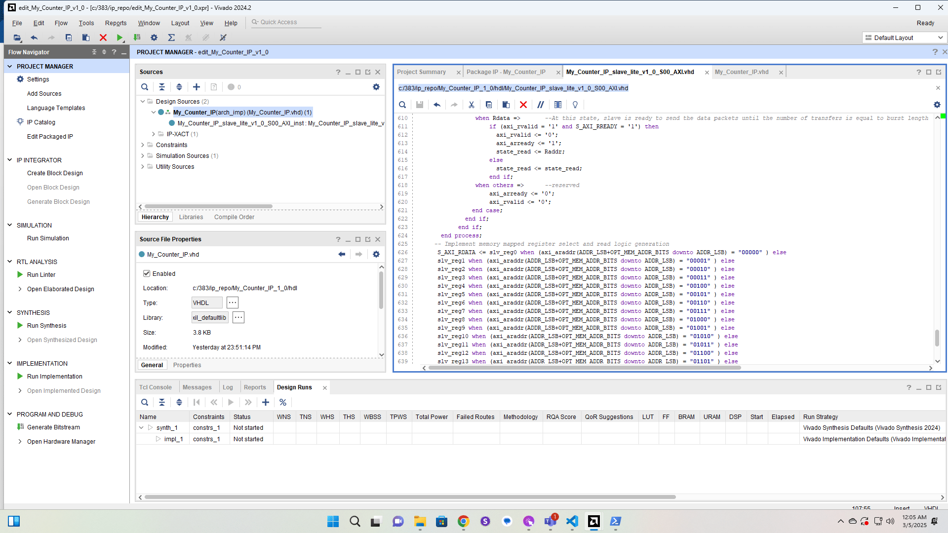 We're replacing slv_reg0 with our counter output signal, Q.