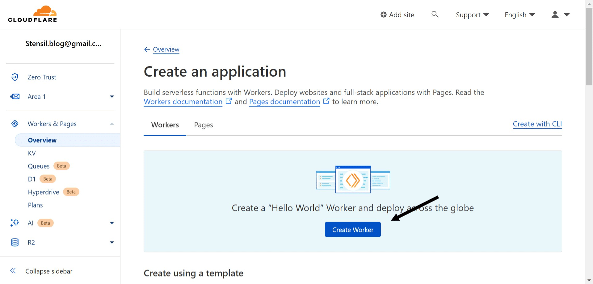 Click on **"Create Worker"**