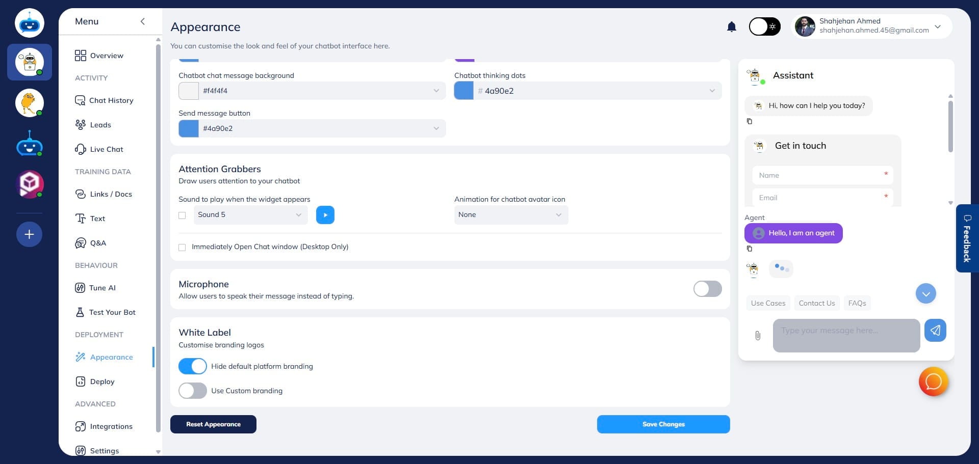 Scroll down and find the "Microphone" settings