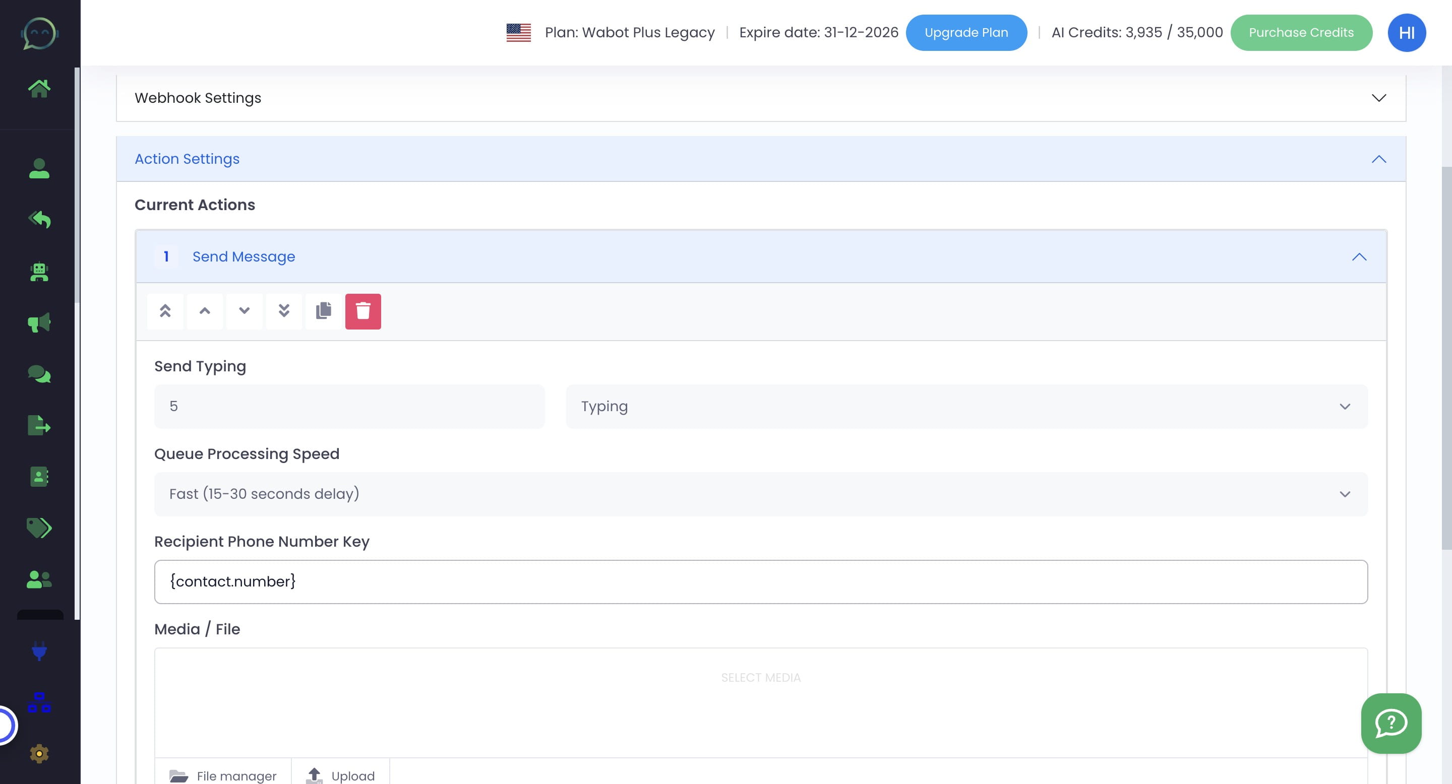 Enter recipient phone number key, this one is depends on your response received for phone number