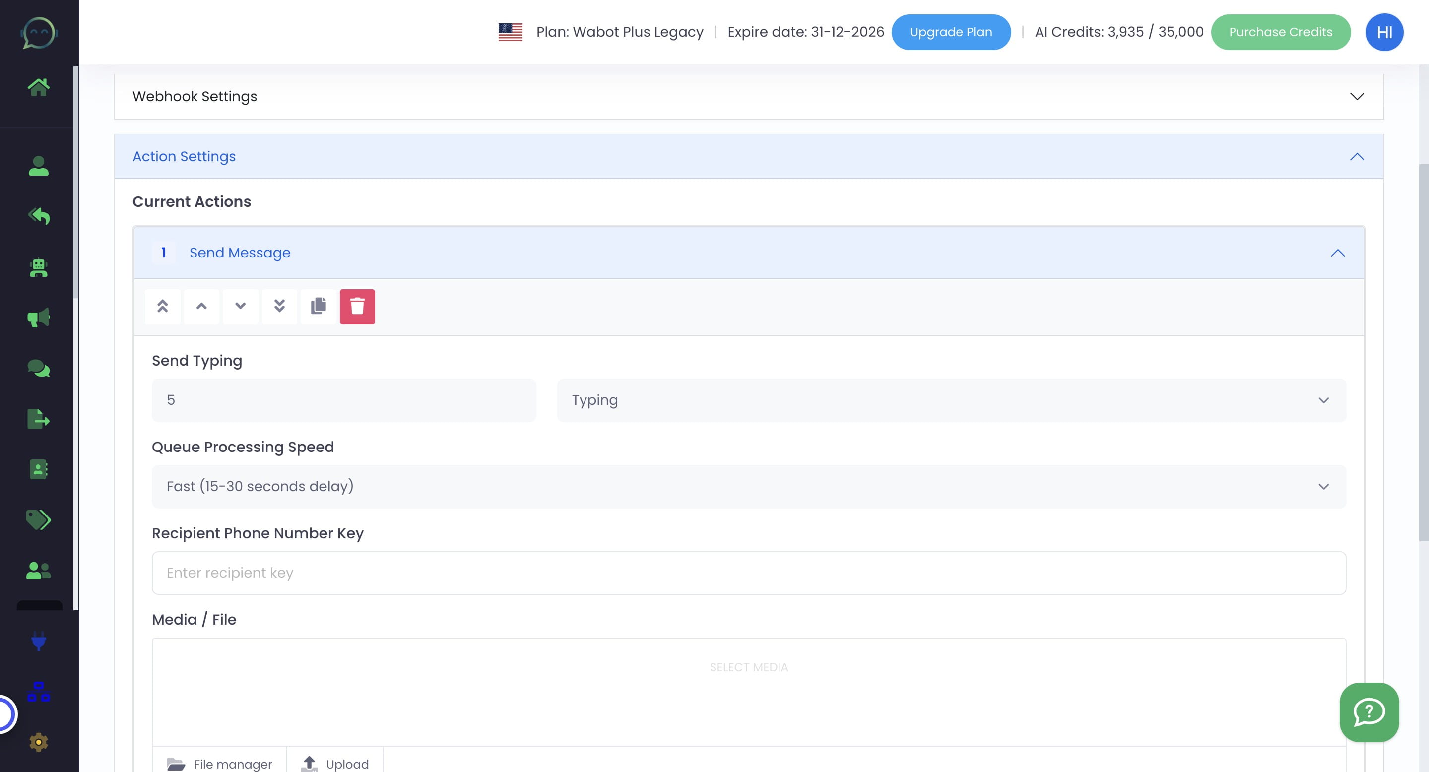 Click on "Fast (15-30 seconds delay)" or choose the speed depending on your preferences