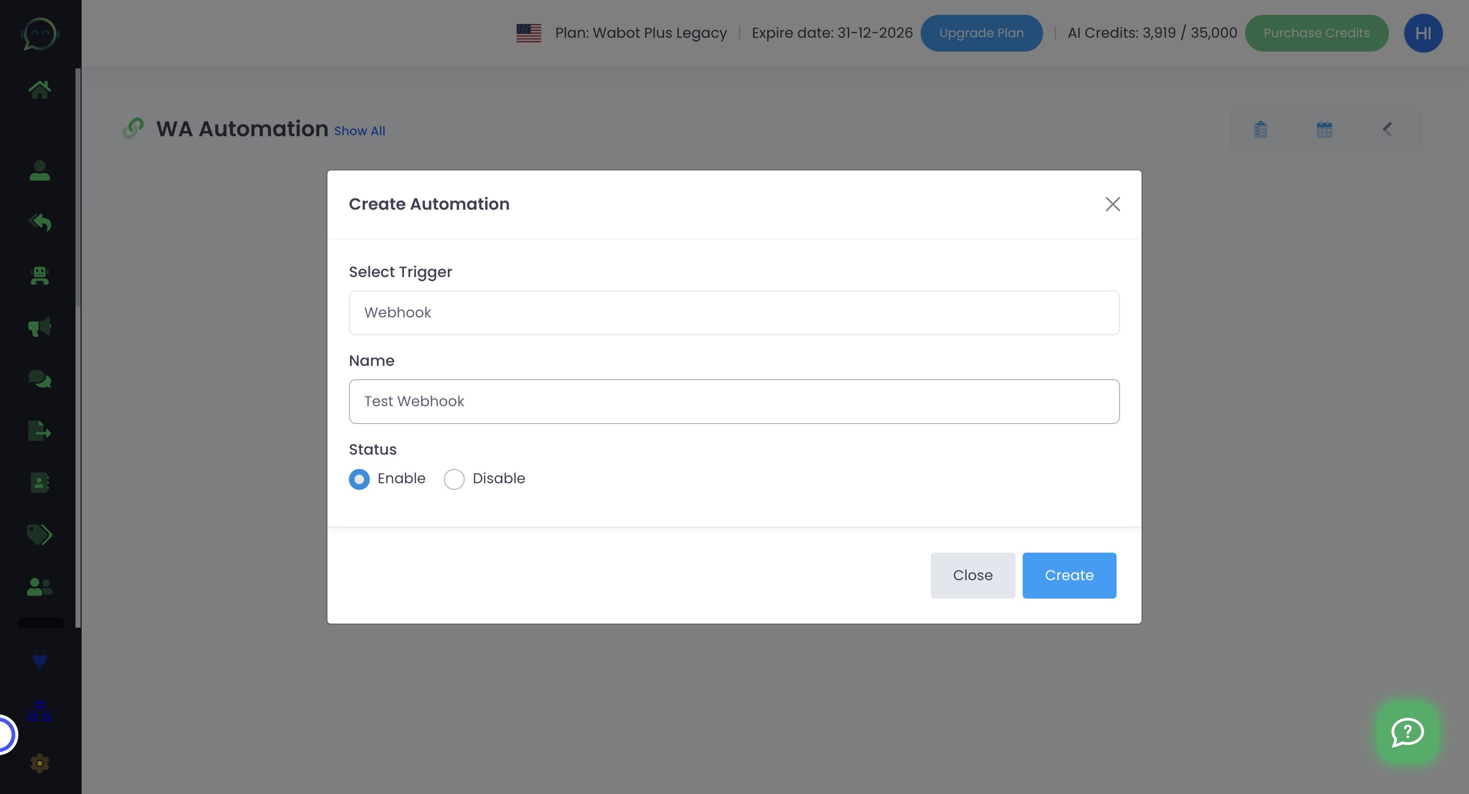 Enable the automation
